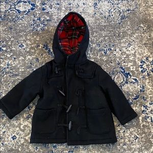 Navy wool toggle coat